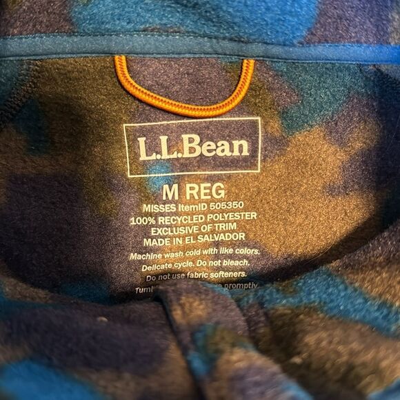 L.L. Bean blue mountain classic camo fleece quarter zip sweater size medium reg - Picture 6 of 10